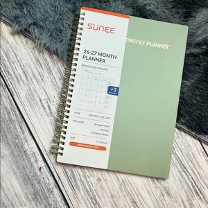 SUNEE Sage Green Monthly Planner - 26-27 Month Spiral Organizer